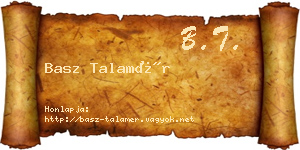 Basz Talamér névjegykártya